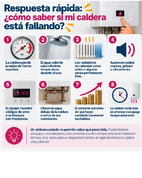 Señales de que tu caldera necesita mantenimiento o está fallando