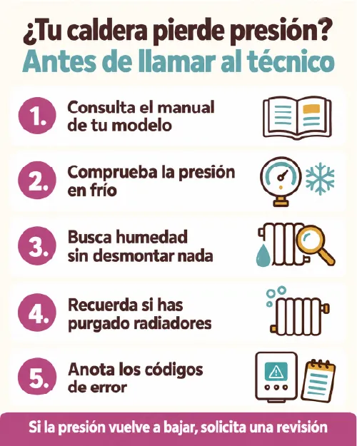tu caldera pierde presion - infografia